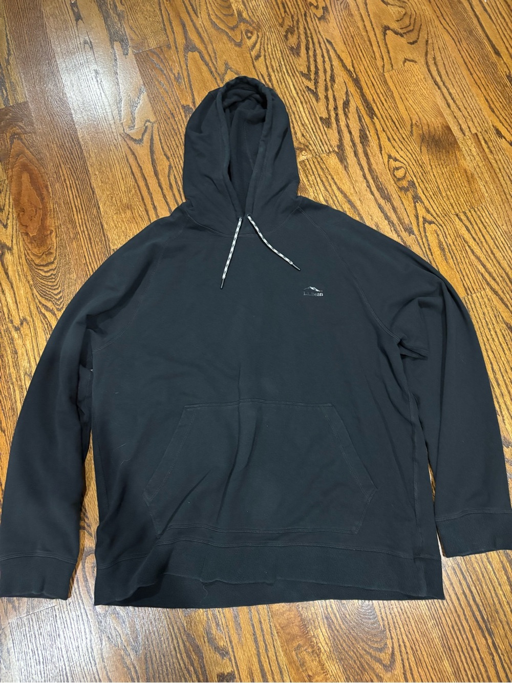 L.L. Bean Men's Black Hooded Pullover Sweatshirt